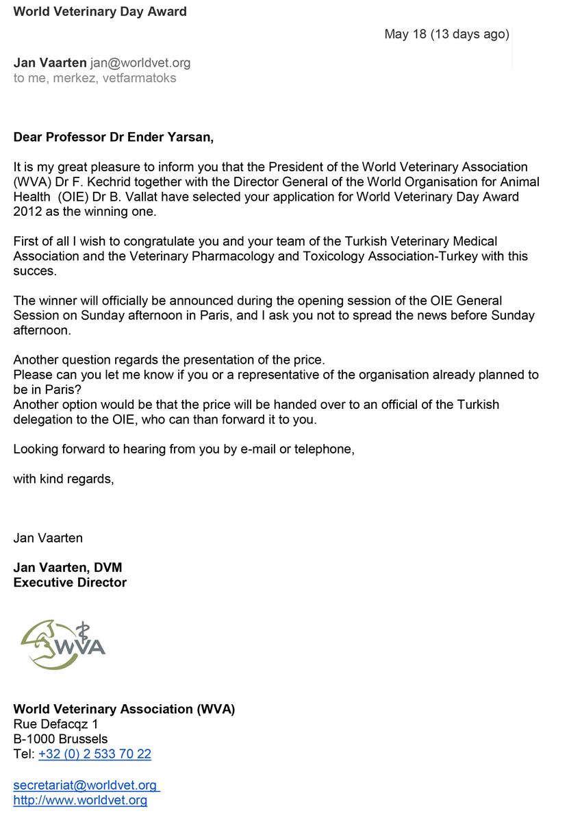 Prof. Dr. Ender YARSAN Ödül